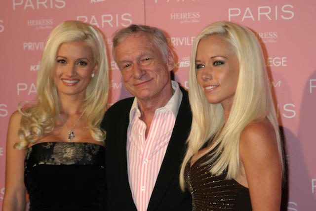 Kendra Wilkinson, Hugh Hefner and Holly Madison