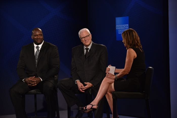 as American Express teams up with Shaquille O'Neal and Phil Jackson at the Altman Building on June 6, 2016 in New York City.