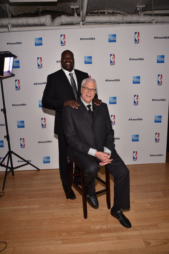 as American Express teams up with Shaquille O'Neal and Phil Jackson at the Altman Building on June 6, 2016 in New York City.