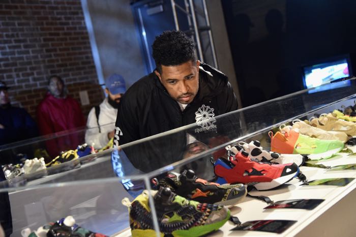 NEW YORK, NY - OCTOBER 11: Esteban Serrano checks out the Instapump Fury sneaker line as Reebok launches the new Instapump Fury Overbranded at Pop Up Shop in NYC on October 11, 2016 in New York City. (Photo by Bryan Bedder/Getty Images for Reebok)