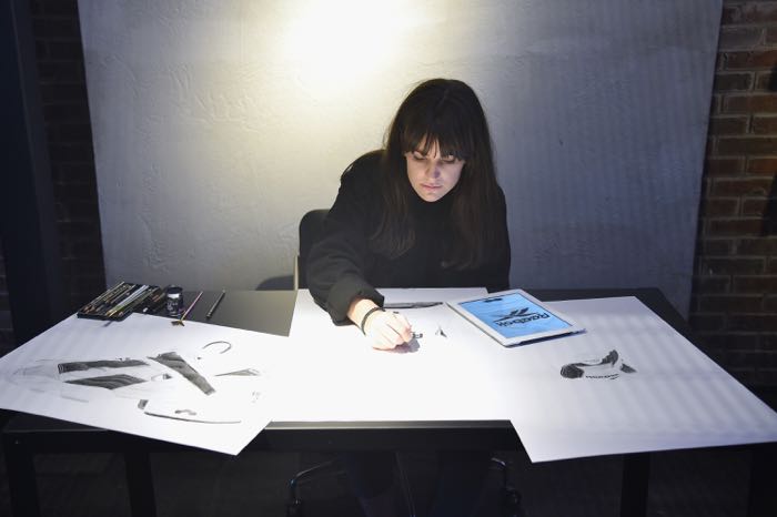 NEW YORK, NY - OCTOBER 11: Artist Steph Morris sketches during Reebok's launch of the new Instapump Fury Overbranded at Pop Up Shop in NYC on October 11, 2016 in New York City. (Photo by Bryan Bedder/Getty Images for Reebok)