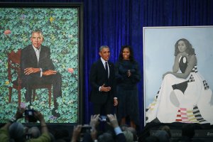 Barack And Michelle Obama Attend Portrait Unveiling At Nat'l Portrait Gallery
