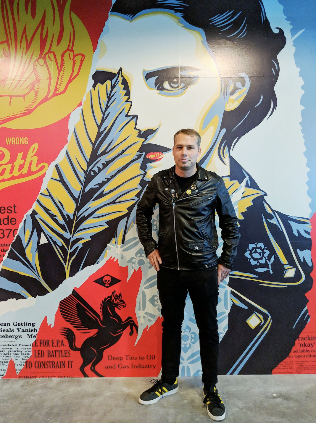Shepard Fairey's mobile App launch for "DAMAGED"