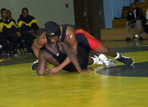 A high school wrestling match