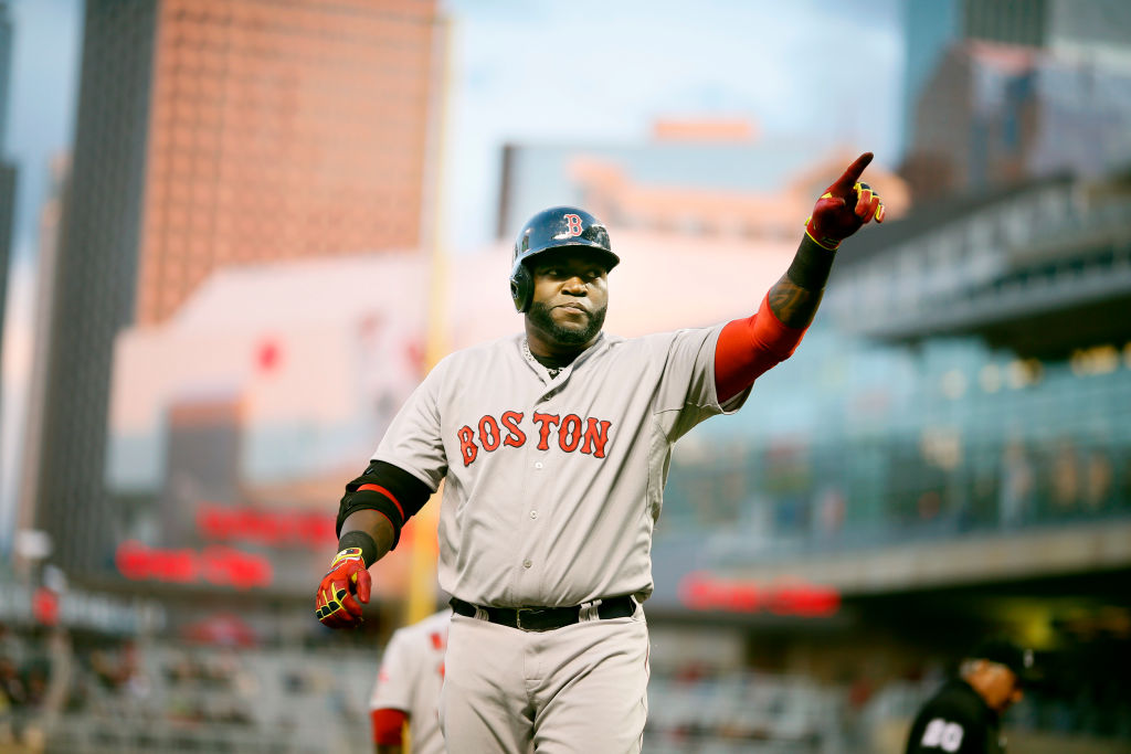 Boston Red Sox designated hitter David Ortiz (34) celebrated his 2nd homer run in the forth inning during night MLB action between the Boston Red Sox and the Minnesota Twins at Target Field Tuesday May 13, 2014 in Minneapolis , MN. ] Jerry Holt Jerry.hol
