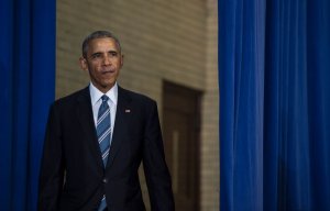 President Barack Obama speaks at Benjamin Banneker Academic High School