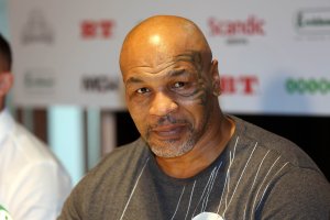 Mike Tyson at a press conference