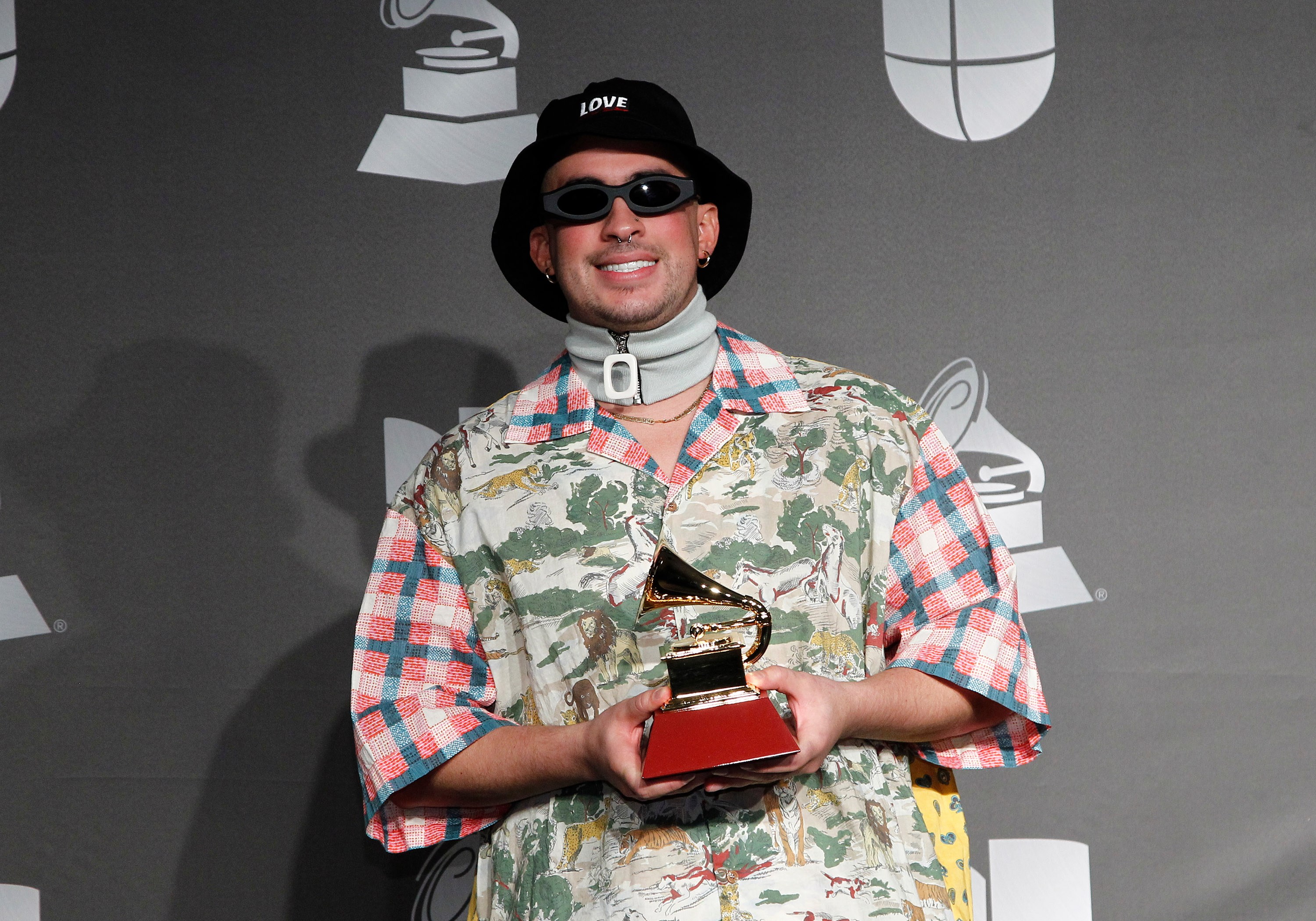 Bad Bunny in the press room for 20th Ann...