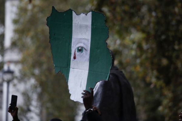Protest in London against the attacks on anti-SARS demonstrations in Nigeria