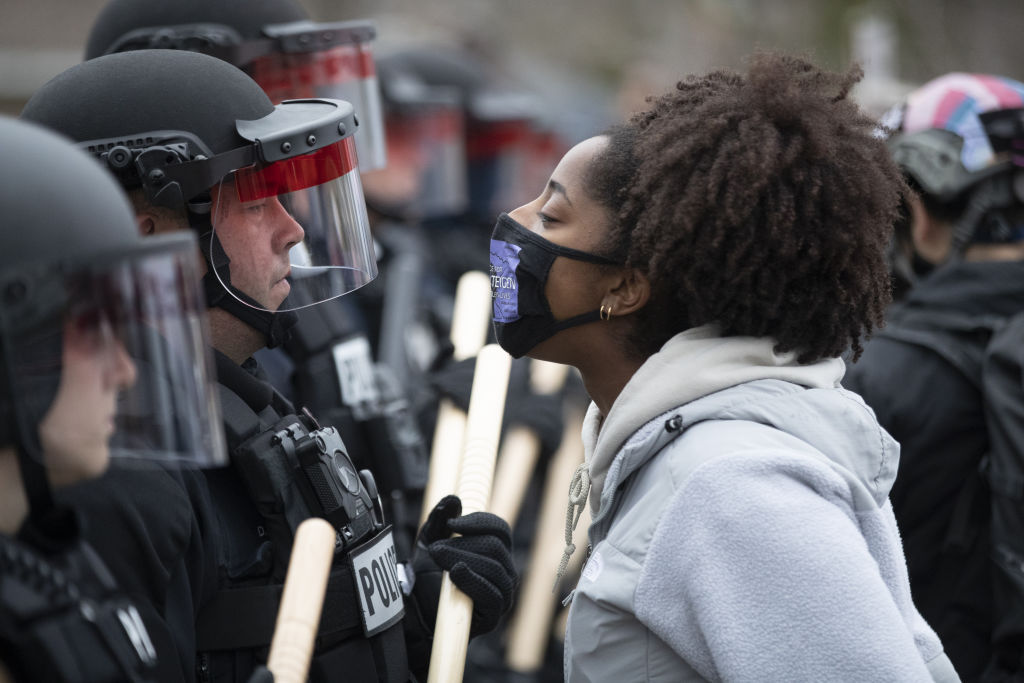 Protest after an officer shot a man in Brooklyn Center