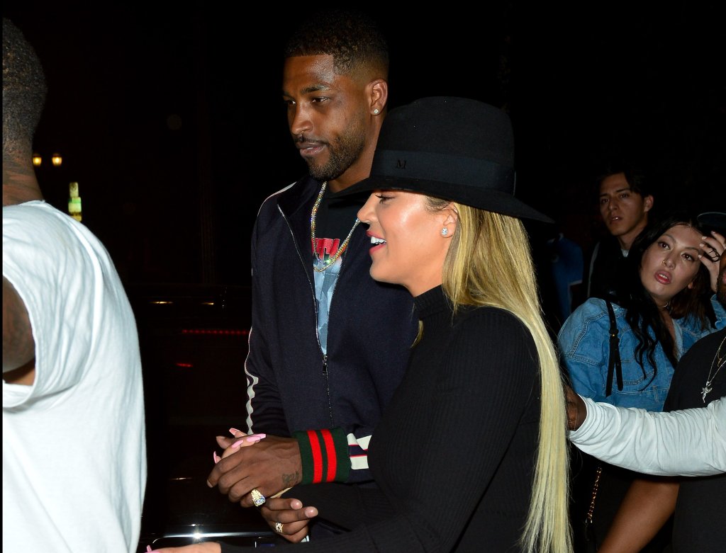 Khloe Kardashian and boyfriend Tristan Thompson leaving Lure Night Club