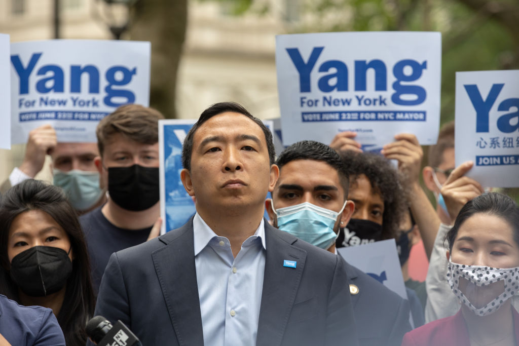 NYC Mayoral Candidate Andrew Yang Campaign Rally