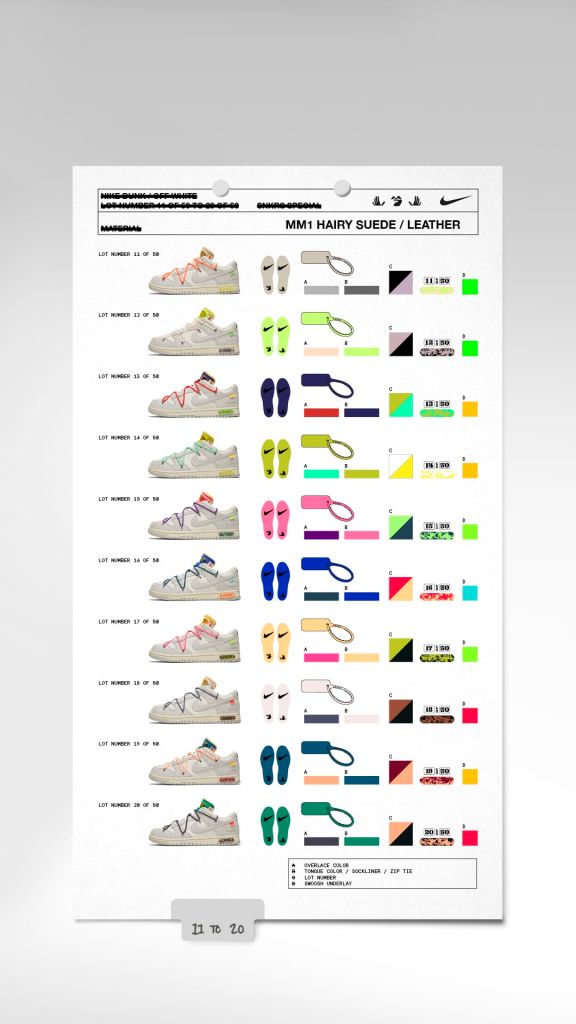 Nike Off White The 50 Dunks
