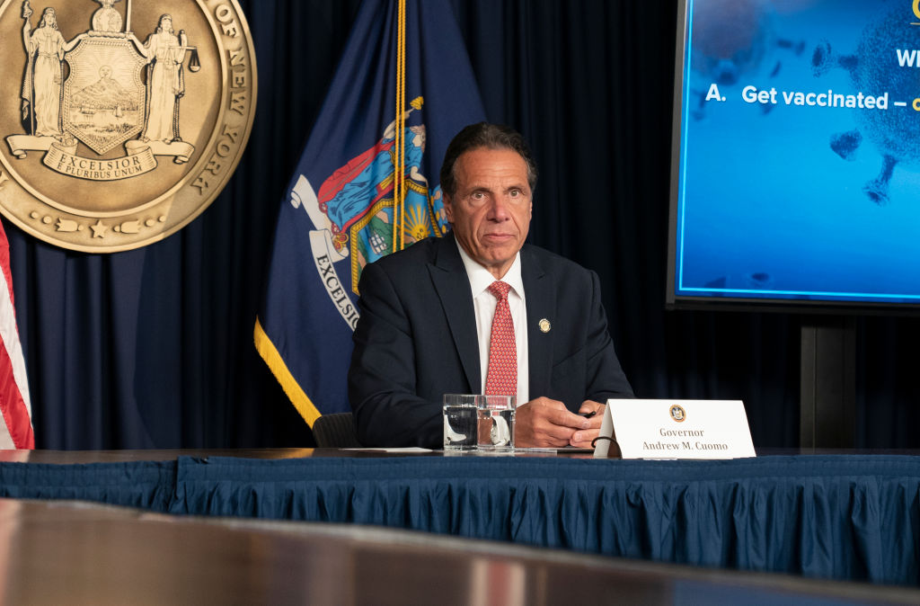 Governor Andrew Cuomo holds press briefing and makes...