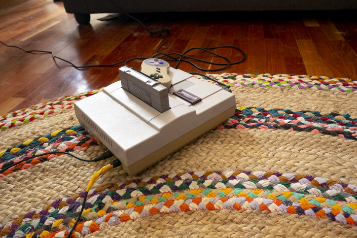 Old Game Console on the Rug