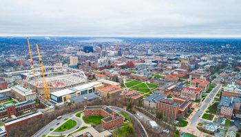 Aerial of City and University of Syracuse, New York