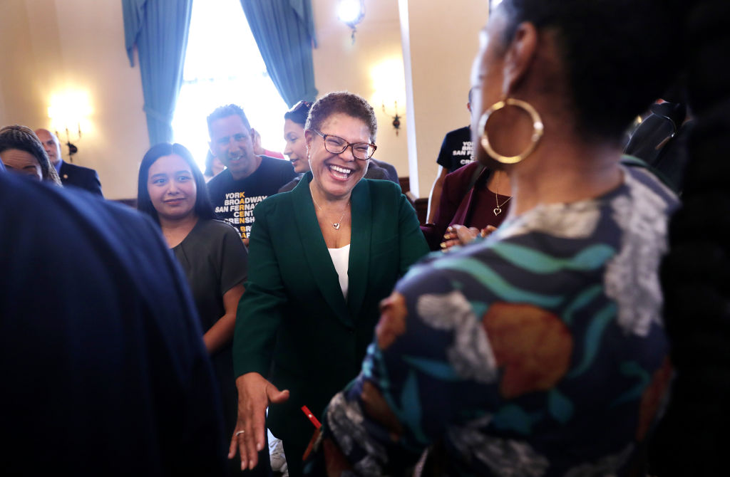Karen Bass, election announcement, Ebell Theatre.