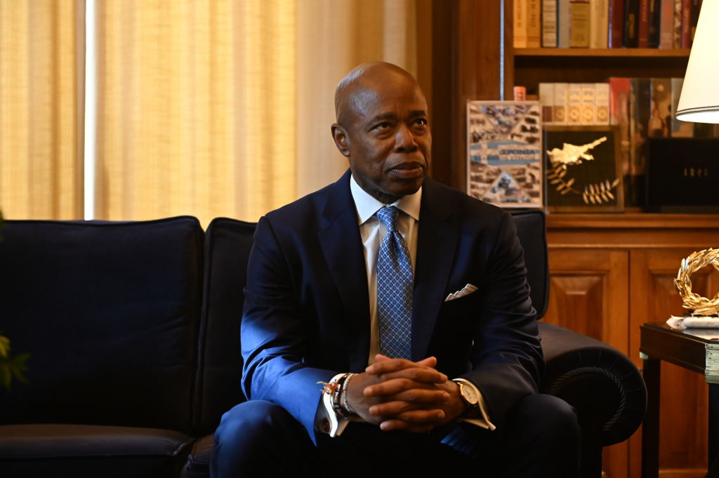 Mayor of New York Eric Adams during the meeting with...