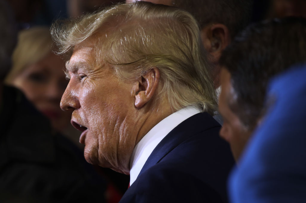 Former President Trump Holds Rally In Manchester, New Hampshire