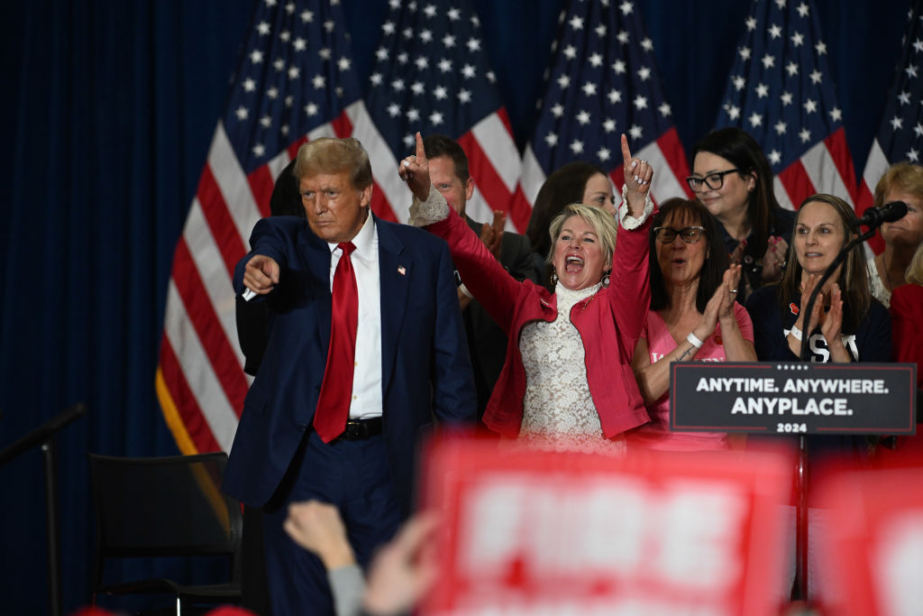 Donald Trump Speaks During A Campaign Rally In Green Bay Wisconsin