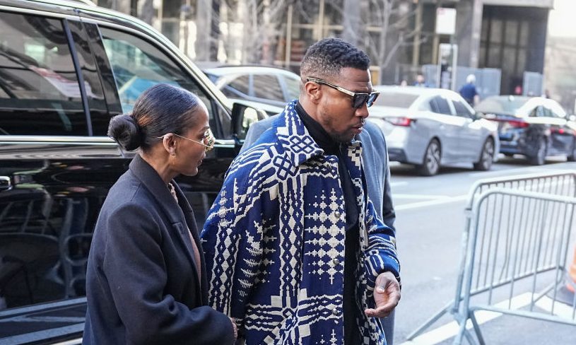 Actor Jonathan Majors Arrives For Sentencing In Domestic Abuse Case