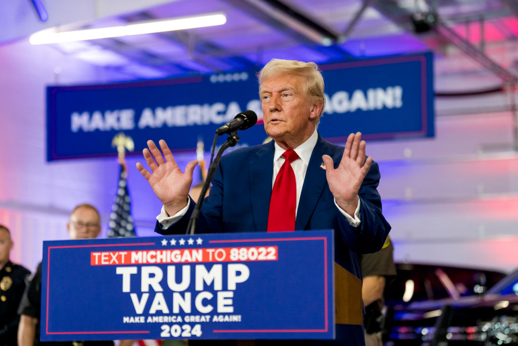 GOP Presidential Candidate Donald Trump Campaigns In Michigan