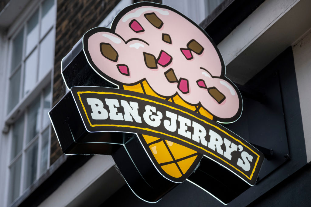 Sign For Ice Cream Brand Ben & Jerry's