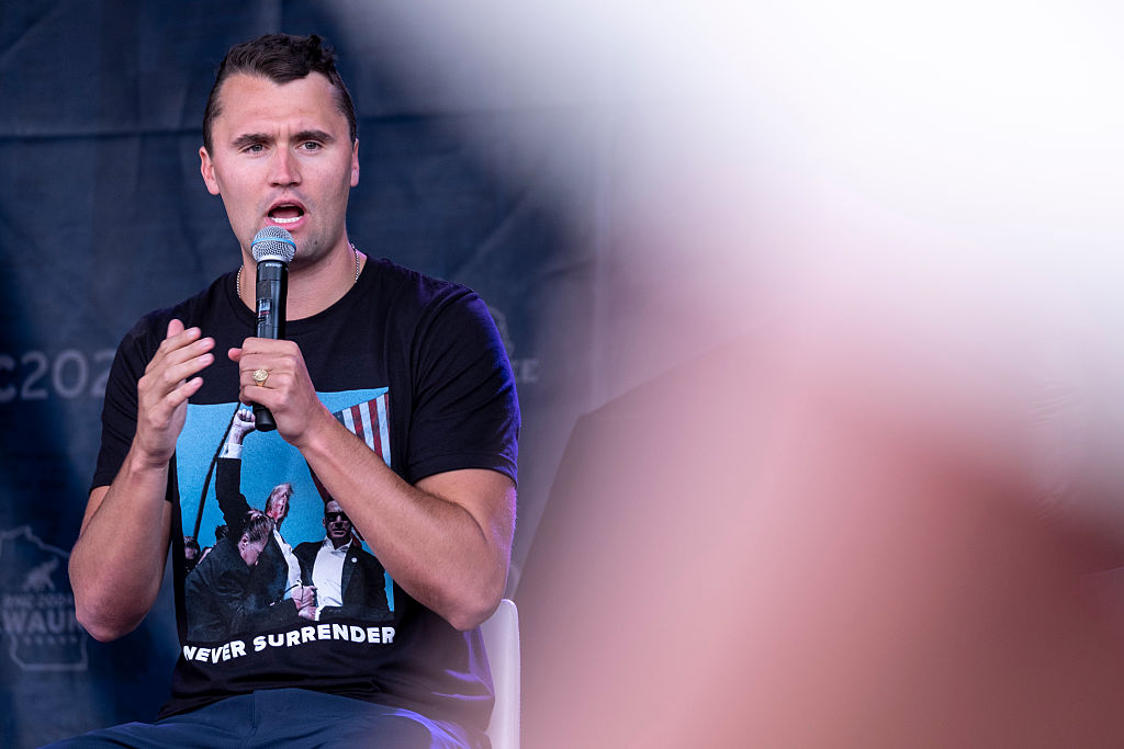 MILWAUKEE, WISCONSIN - JULY 17: Charlie Kirk makes an appearanc